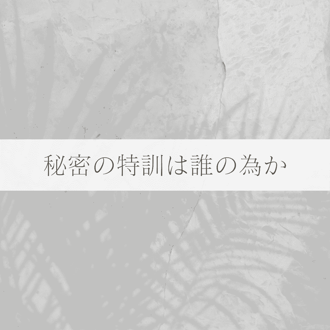 秘密の特訓は誰の為か